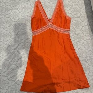 Orange Lace Trim mini dress size medium